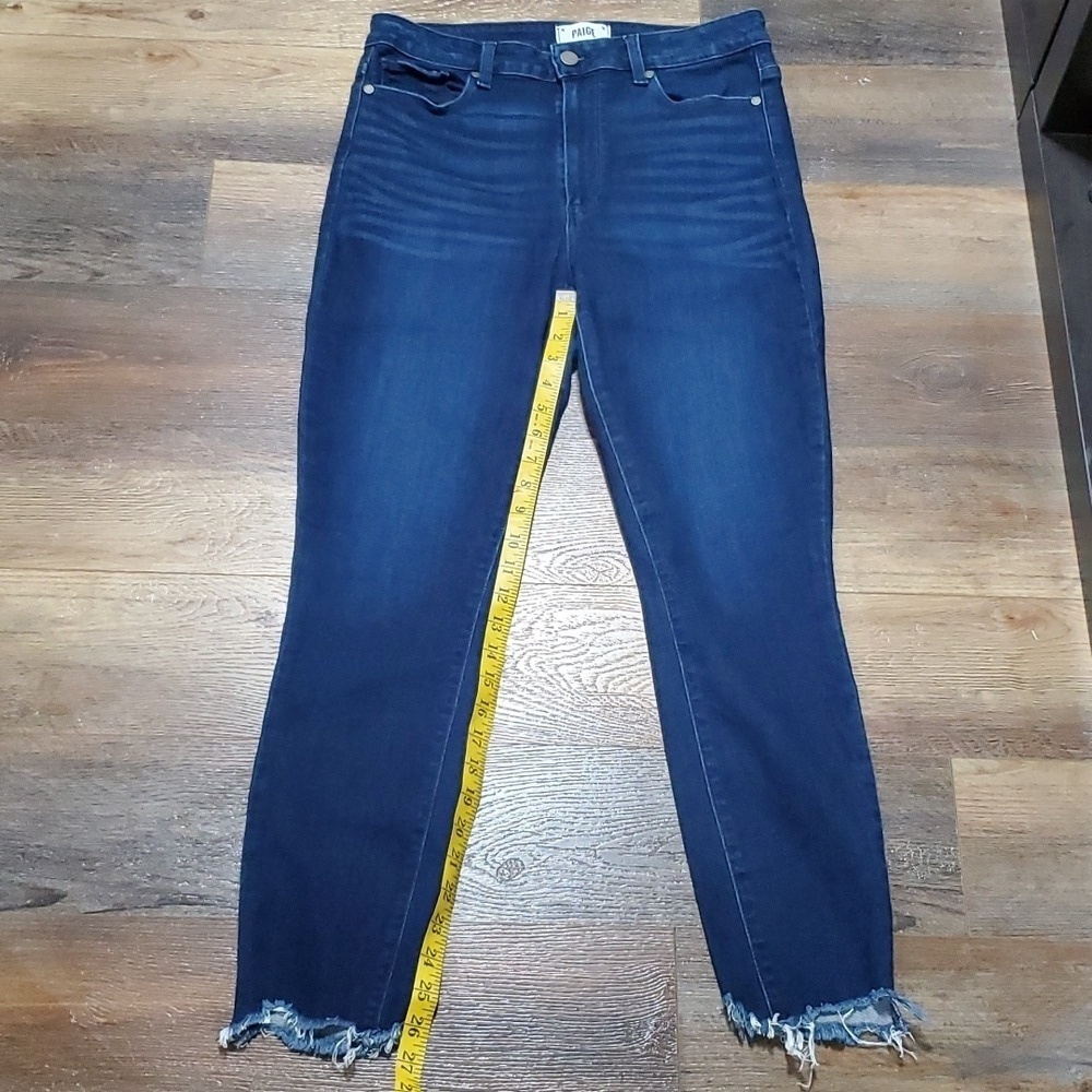 Paige Margot ankle dark wash distressed cuff jeans